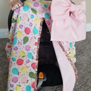 Baby Auto Sitzbezug - Obst Pailletten Schein - Baby Geschenk - Baby Girl Autositzbezug - SOFORT LIEFERBAR