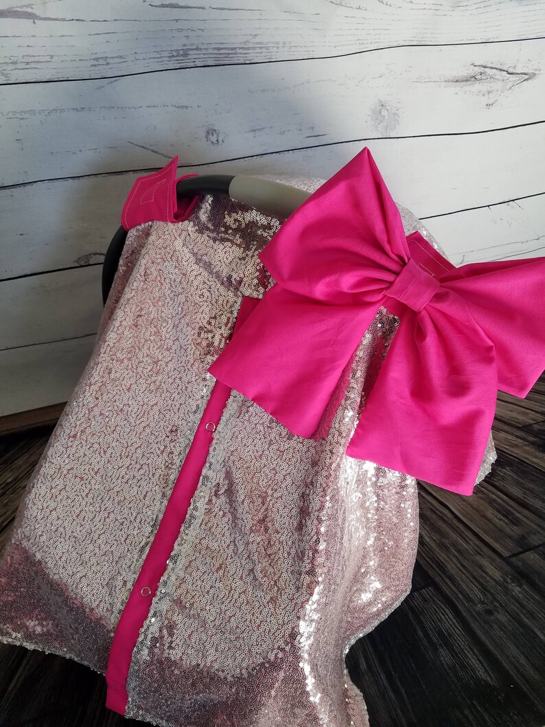 Silver Hot Pink Sparkle Sequin Car Seat Cover Silver Sparkle Etsy