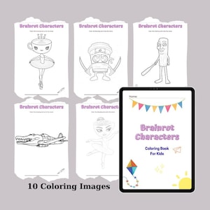 Coloring Ebook for Kids / Italian Brainrot Characters