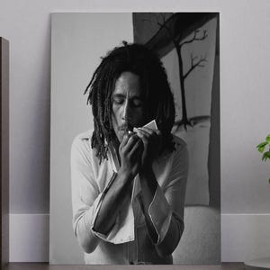 Bob Marley Poster, Schwarzweißdruck, Vintage-Fotografie Wandkunst, Reggae Musik Poster, Marley Leinwand Dekor, Ikonenhafte Musik Kunst