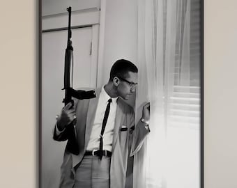 Malcolm X canvas muurkunst — poster zwarte activist — Decor Civil Rights