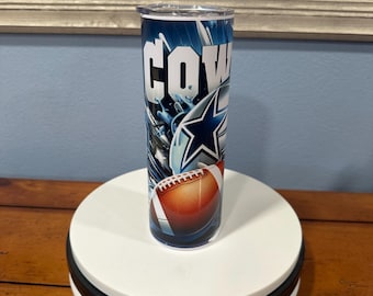 20 oz Dallas  football team  tumbler  . great for hot and cold drinks and comes with a straw.