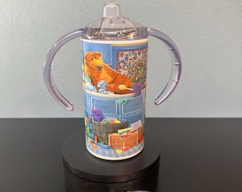 12 oz kids sippy cup bear home . great for hot and cold drinks comes with an extra lid and a straw.