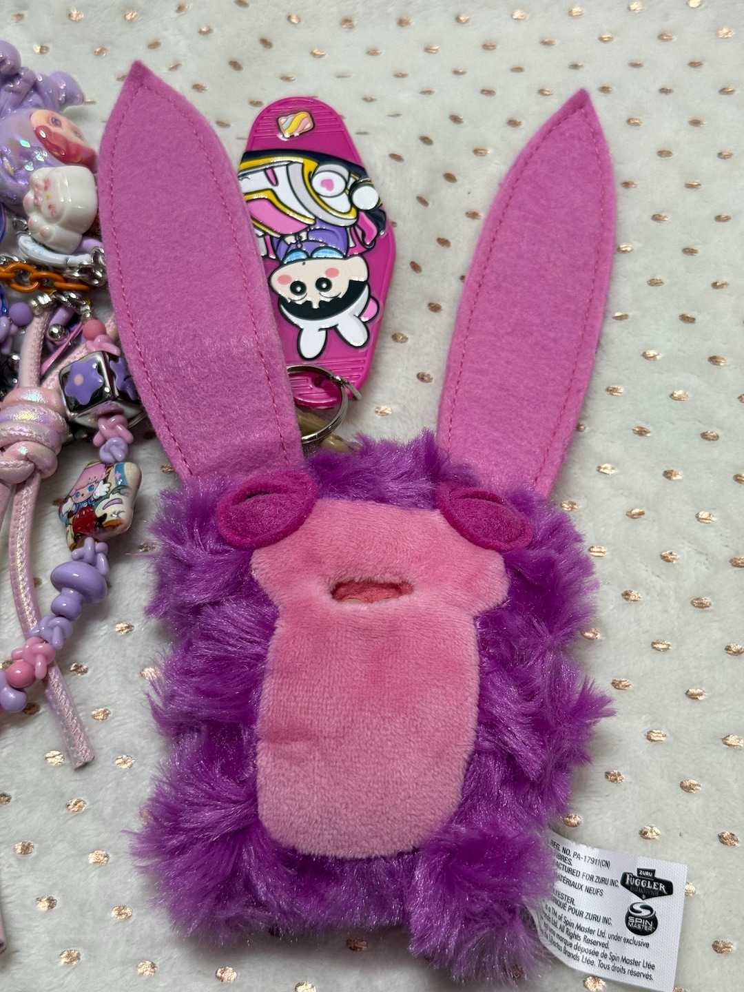 Fuggler Pink and Purple Rabbit Keychain With Accessories - Etsy