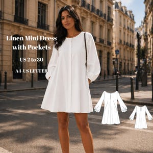 White Balloon Sleeve Dress - Etsy