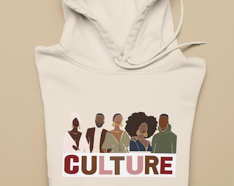 Empowering Black Culture Hoodie, Afrocentric Design, Black Pride Apparel, African American Heritage Top, Cultural Expression Hoodie