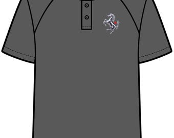 T-Shirt. 2-Button style. Short Sleeve. poweredbyferrari.com