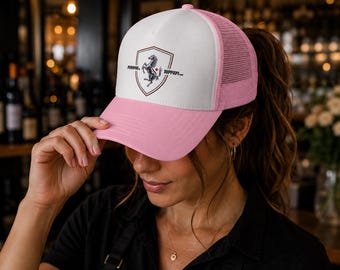 Unisex Trucker Hat for Cafe & Bar Lifestyle, Mesh Snapback Streetwear Cap, Casual Everyday Fashion Gift