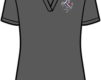 T-Shirt. Polo Style. Ladies curved fit. No buttons. www.poweredbyferrari.com
