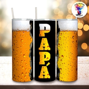 Diseño PNG Papá Cerveza för Tumblers | Plantilla Día del Padre för Sublimación de Vaso Skinny 20oz | Ladda ner Inmediata bild 1