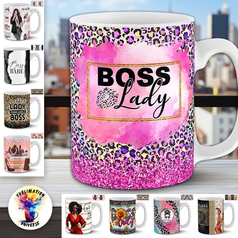 Boss Lady Mug Designs | 12 Elegant Girl Boss 11oz Sublimation Wraps ...
