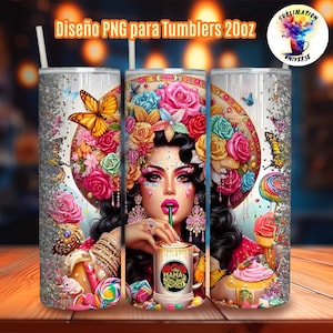 Diseño Mamá Chingona para Tumblers 20oz | Mujer Mexicana Sombrero Charro Plantilla Sublimación 20oz Skinny