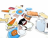 Petshop stickers - pack of 25 - cute cats, dogs, bunnies & guinea pigs