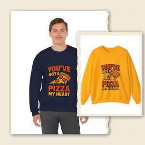 Bluza z nadrukiem &quot;Zabawny miłośnik pizzy&quot;: Bluza unisex z okrągłym dekoltem