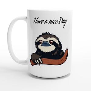 Tasse à café en céramique avec un joli paresseux – Cadeau amusant pour les amoureux des animaux
