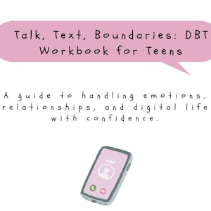 DBT Workbook for Teens – Printable Mental Health Journal, Emotional Regulation Worksheets, Teen Therapy Resource, Mindfulness PDF