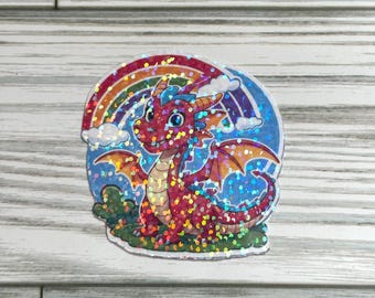 Holographic Dragon Sticker: Waterproof Vinyl Decal