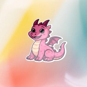Happy Dragon Sticker - Pink