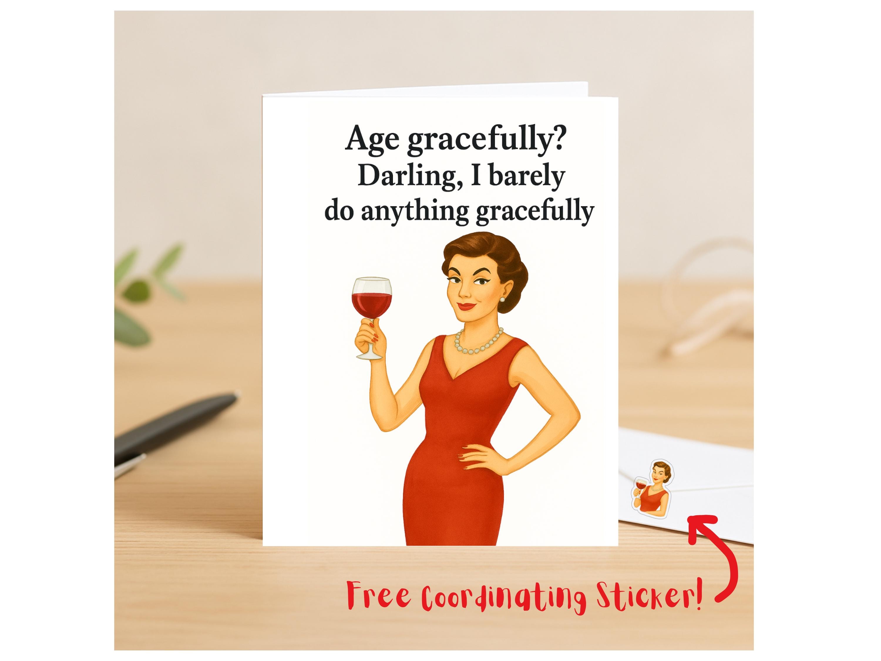 Funny Retro Birthday Card for Women: Sassy Vintage Style - Etsy