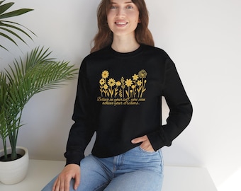 Motivational Quote Crewneck Sweatshirt: Cozy Cotton-Blend Pullover