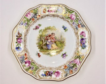 Dresden Romantic Reticulated Floral Plate