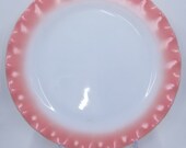 Pink Plate - Vintage Hazel Atlas Ripple Pink Luncheon Plate