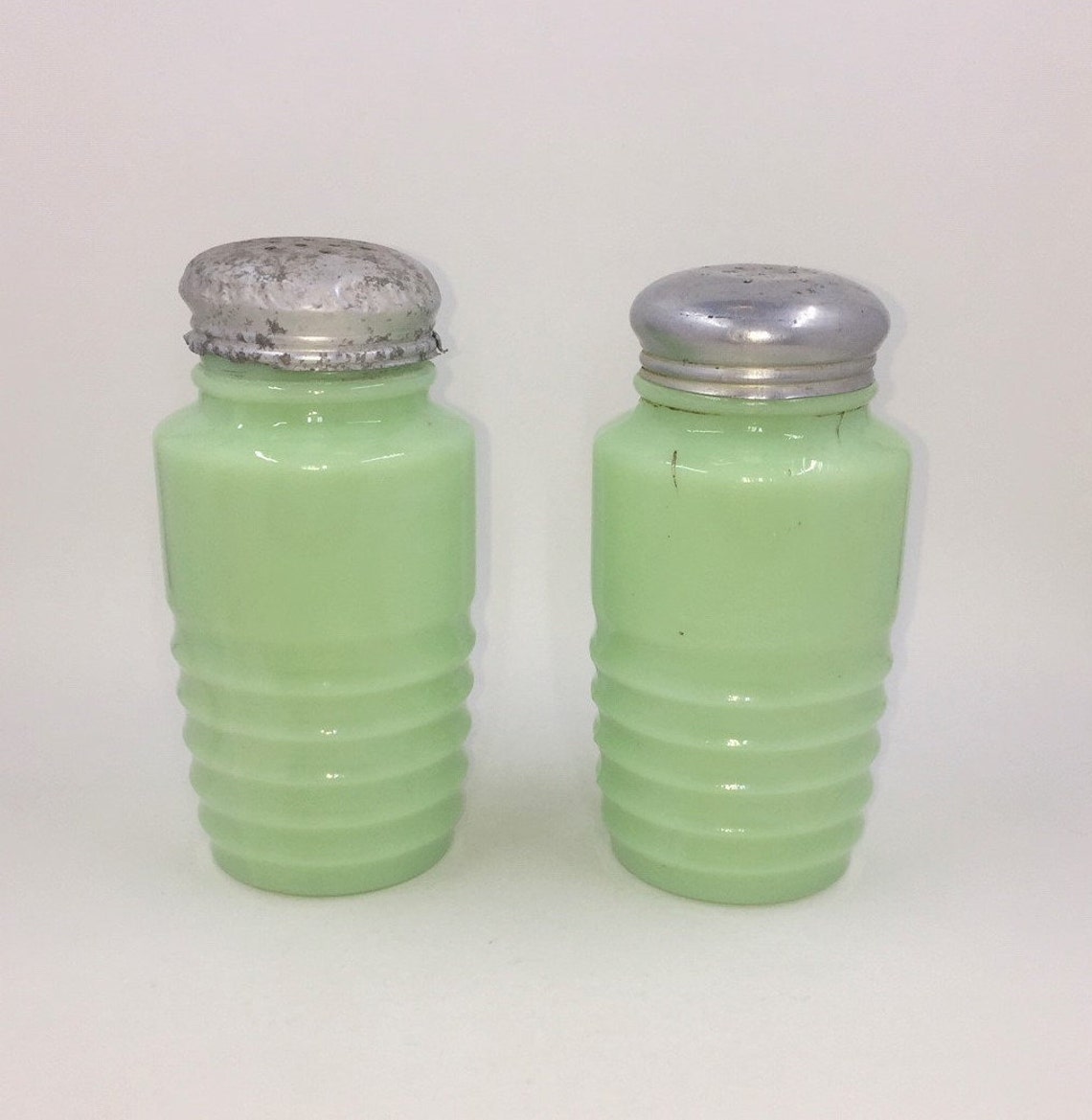 Jadeite Salt and Pepper Shaker Set Etsy