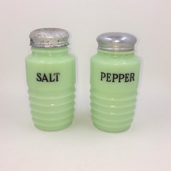 Jadeite Salt and Pepper Shakers Etsy