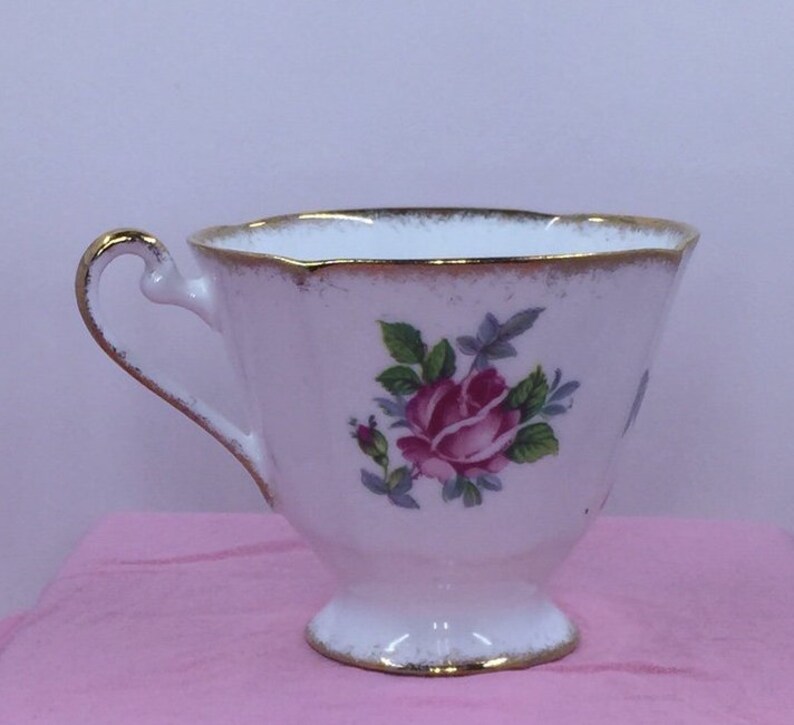 Roslyn Fine Bone China Crimson Glory Footed Teacup Etsy