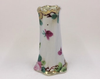 Antique Victorian Nippon Hatpin Holder Hand Painted Roses 