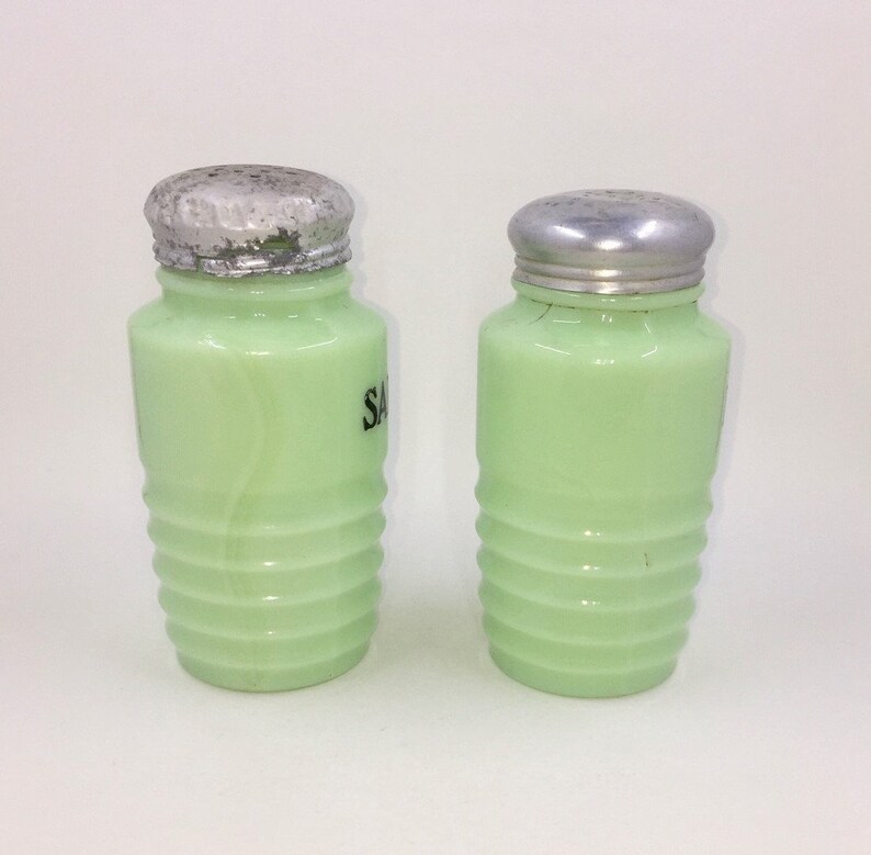 Jadeite Salt and Pepper Shaker Set Etsy