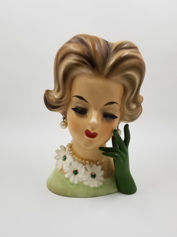 Lady Head Vase Napcoware C 6429 Etsy