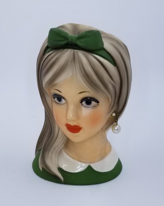Lady Head Vase Napcoware Etsy