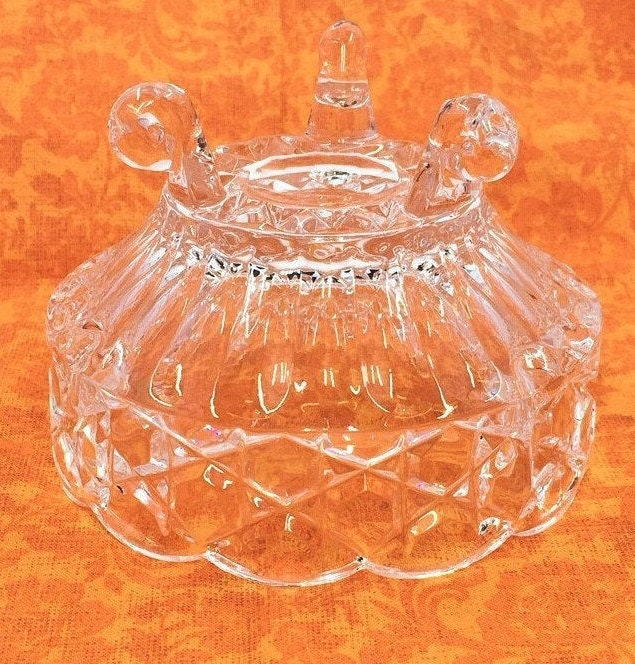Clear Pressed Glass Round Three Footed Candy Dish or Nut Bowl Etsy