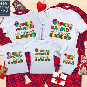 Super Mario Family Matching Shirt, Super Family Shirt, Gamer Family Matching Shirt, Custom Super Mario Shirt, Birthday Family Match Shirt
