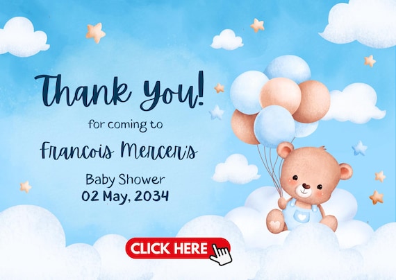Baby Shower Thank You Card