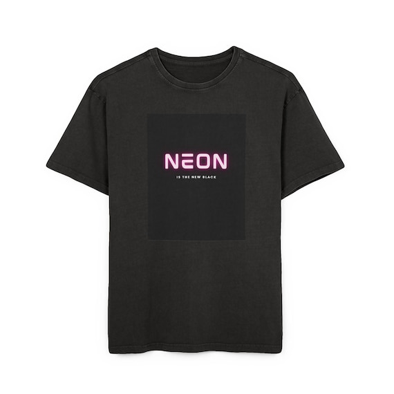 Men's Acid Washed Oversize Neon Tee, Cool Retro Graphic Shirt, Casual Streetwear, Summer Outfit, Gift for Him