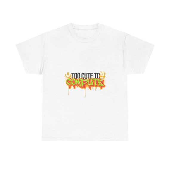 Graffiti-Inspired Unisex Heavy Cotton Tee - "Too Cute to Compute" Graphic Shirt, Urban Streetwear, Trendy Gift, Everyday Wear, Fun [...]