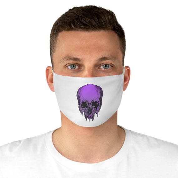 Purple Skull Fabric Face Mask | Stylish Skull Mask for Halloween, Daily Wear, Gothic Fashion, Party, Eco-Friendly