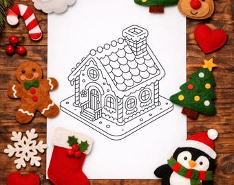 Lebkuchenhaus zum Ausmalen | 35 weihnachtliche Designs (Digital Download)