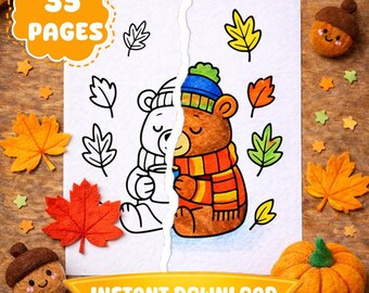 35 Herbsttiere Malseiten für Kinder | Vorschulaktivität (PDF Download)