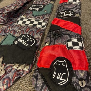 Punk patchwork stropdassen - Cat Lovers Edition!