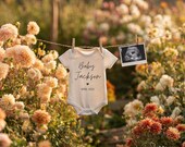 Floral Baby Announcement Template: Spring Garden Pregnancy Reveal (Digital Download)