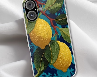 Custodia per telefono Lemon Tree, custodia per iPhone con perline finte e agrumi estivi, custodia per telefono Samsung