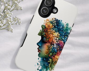 Custodia per telefono con motivo floreale ad acquerello, cover con fantasia floreale primaverile, custodia per iPhone, Samsung e Google Pixel con motivo floreale bohémien.