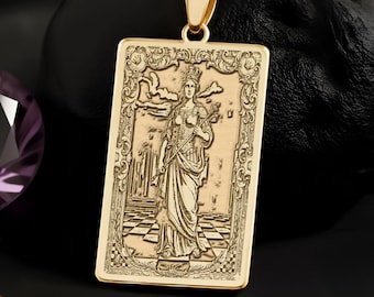 Queen Chess Piece Necklace: 14K Gold Powerful Woman Strategic Prowess Charm