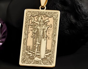 Pawn Chess Piece Necklace: 14K Gold Soldier Symbol Pendant