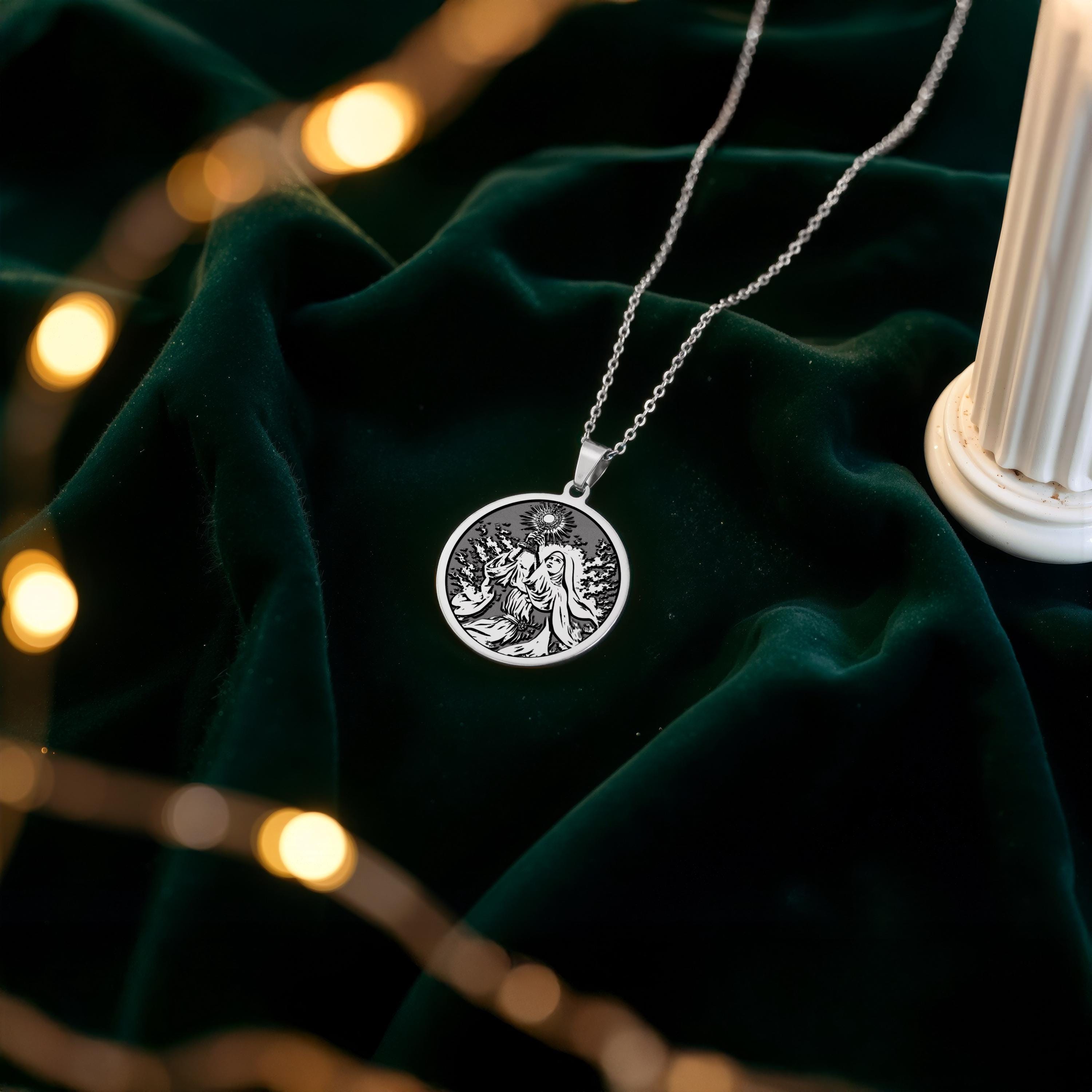 St. Clare Medal • Patron of Light • Catholic Saint Medallion