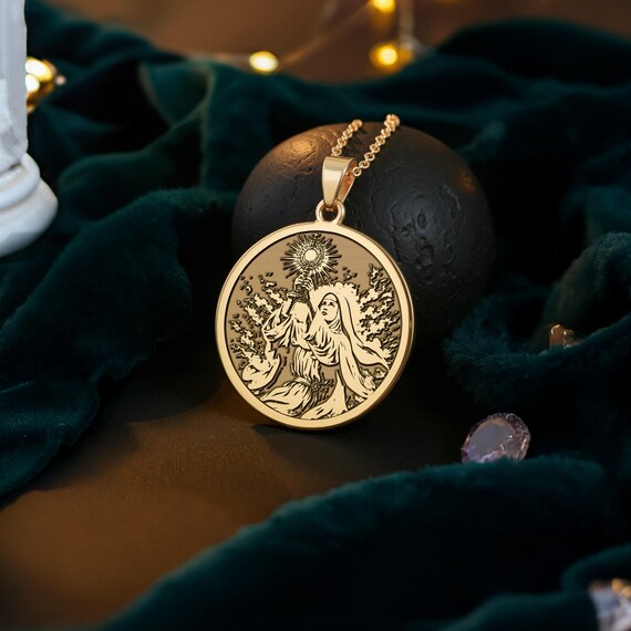 St. Clare Medal • Patron of Light • Catholic Saint Medallion