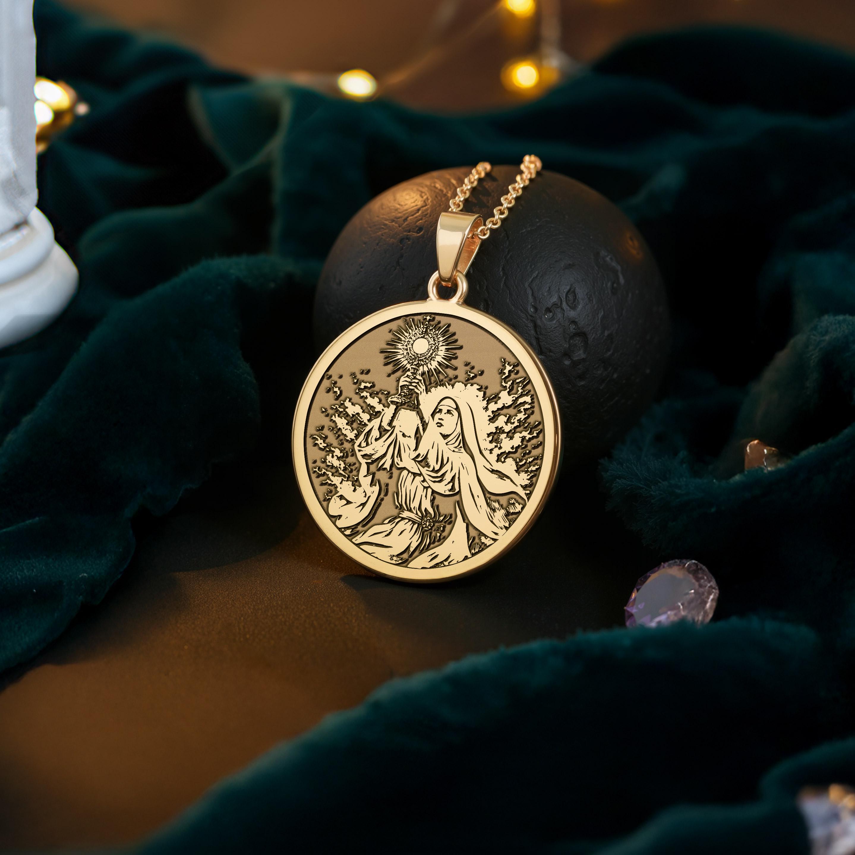 St. Clare Medal • Patron of Light • Catholic Saint Medallion